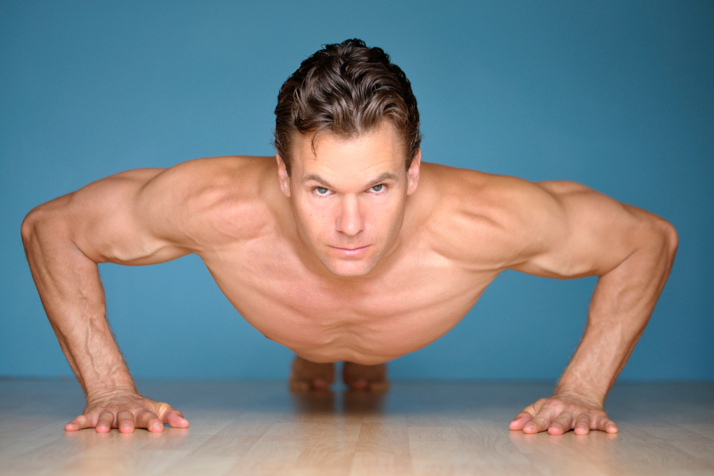 man doing push ups